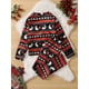thumbnail image 3 of Ropa de salón de satén para niños y niñas, ropa de casa, Top de manga larga y pantalones a juego, conjunto de pijama con patrón de alce, Navidad, 3 of 4
