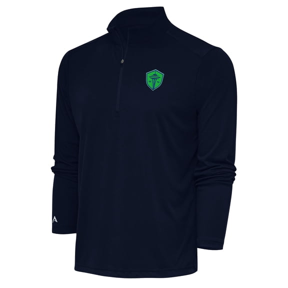 Men's Antigua Navy Seattle Sounders FC Tribute Quarter-Zip Pullover Top