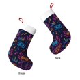 thumbnail image 4 of Flannel Christmas Stocking 17.7×11×7in Soft And Light Touch Good Socks Splicing Design Can Be Used For Hanging Neon Party Axolotls - 80s Synthwave, 4 of 8