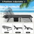 thumbnail image 2 of SLSY Folding Camping Cot with 2 Sided Cushion & Pillow, Adjustable 5-Position Outdoor Portable Folding Lounge Chair, Folding Sleeping Cots Bed, 2 of 14