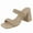 Nude-Braided, variant on Womens Chunky Heeled Mule Sandals Square Toe Block Heels Two Braid Strap Backless Pumps Dressy Sandals