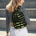 thumbnail image 2 of Geaub american flag camo durable canvas backpack: stylish, lightweight, and spacious with adjustable straps, 2 of 7