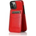thumbnail image 3 of Entronix Wallet Case Compatible with iPhone 15 Pro, Card Holder Flip Cover, Red, 3 of 7