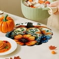 thumbnail image 4 of Fall Danhjin Fall Placemats, 15.7x15.7in Pumpkin Quilted Table Mats Fall Pattern, Heat Resistants Dining Table Mats for Kitchen Dinner Party Thanksgiving Christmas Home Holiday Decor, 4 of 6