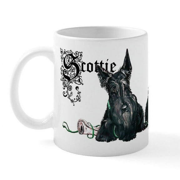 CafePress - Celtic Scottish Terrier Mug - 11 oz Ceramic Mug - Novelty Coffee Tea Cup