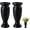 Black, variant on Cemetery Vase, Resin Grave Vase Memorial Flowers Vases for Home Tabletop, Artificial or Fresh Flowers, Cemetery Grave Headstone Decorations (2Pcs, Grey), No Draining Holes