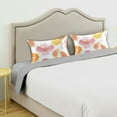 thumbnail image 3 of Yayeee Pillowcase King Size Set of 2 Satin Wrinkle Resistant Pillow Case, Floral Orange, 3 of 7