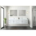 thumbnail image 7 of Volez 72 in W Dark Grey Double Bath Vanity with Side Cabinets, Faucet Set, White Ceramic Top, and 28 in Mirrors, 7 of 7
