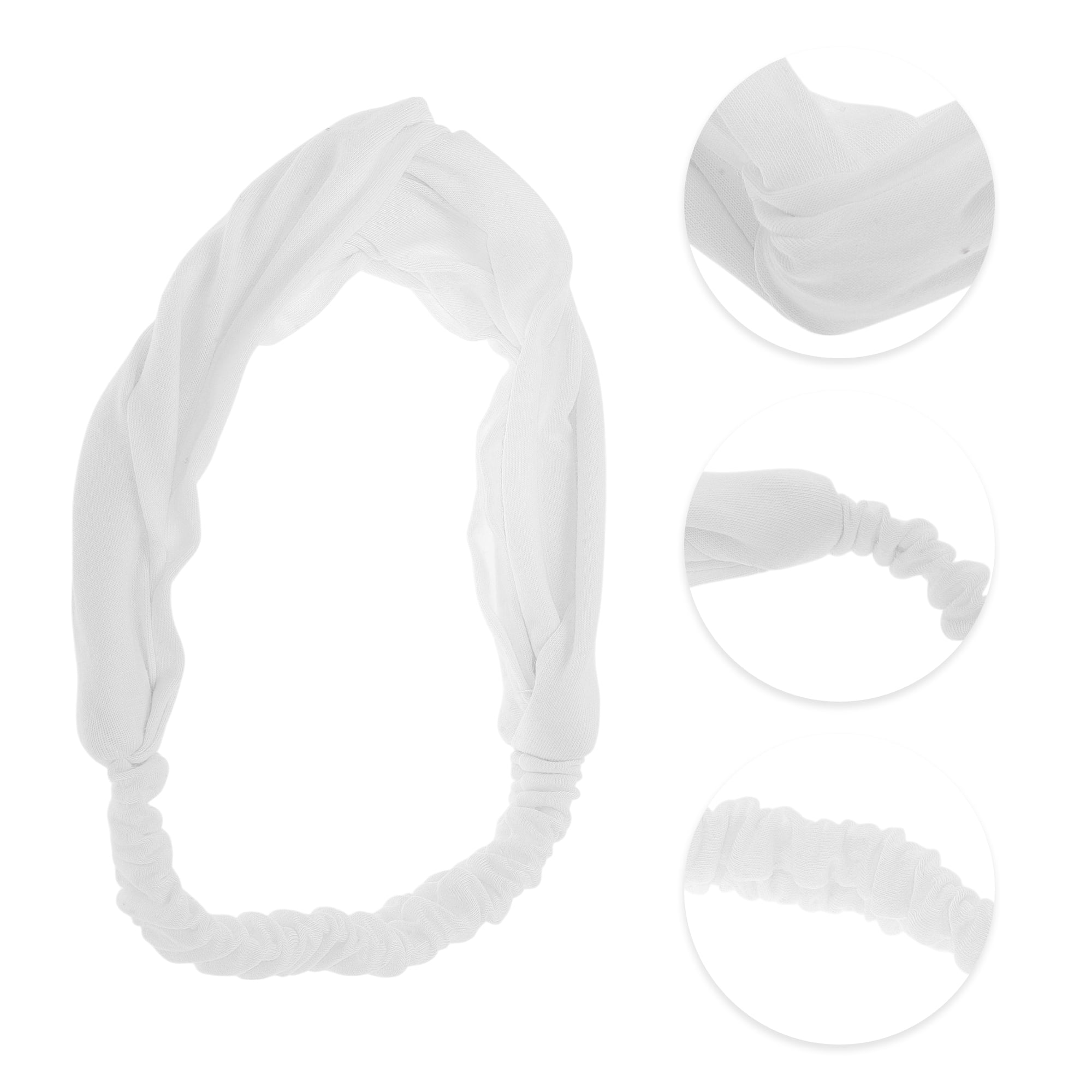 Unique Bargains Stylish Simple Solid Elastic Cross Headwrap White