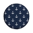 thumbnail image 3 of Spare Tire Cover, white anchors navyblue Wheel Cover Tire Covers for Trailers Car Truck Camper Universal Tire Covering Fits Diameter 16 inch, 3 of 7