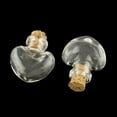 thumbnail image 2 of 10pc Heart Glass Bottle for Bead Containers with Cork Stopper Wishing Bottle Clear 25x22x11mm Hole: 6mm Bottleneck: 9.5mm in diameter Capacity: 1ml(0.03 fl. oz), 2 of 2