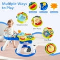 thumbnail image 2 of INFANS 3 in 1 Walk Around Baby Activity Center, Baby Walker with Play Table, Wheels, Detachable Seat Cushion, 3 Adjustable Heights, Learning Toys for Boys Girls Aged 6-36 Months, 2 of 9