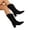 Black, variant on Women Mid Calf Boots Low Heel, Ruched Slouch Pointed Toe Pull On Fold Over Two Way Wear Dressy Short Booties, Casual Evening Party Fashion Heeled Calf Boots for Daily Outfit Black 39