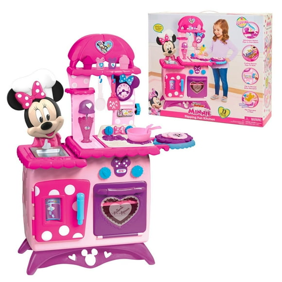 Ensemble de Cuisine Divertissante Réversible Pour Faire Semblant de Minnie de Disney Junior, Aliments Pour Jouer, Sons Réalistes