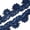 Navy Blue, variant on Embroidered Lace Trim 4" Leaf Floral Corded Sequin Embroidery On Sheer Polyester Scalloped Mesh - Navy Blue (4.5 Meters, 1 Pack)