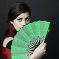 thumbnail image 5 of Coollooc Holographic Folding Clap Fans, Fans for Line Dancing, Handheld Folding Rave Fan, Chinese Handheld Tai Ji Fan for Men and Women, Festival, Line Dance, Kungfu, Martial Art, Gift(A,4), 5 of 9