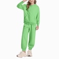 thumbnail image 2 of UAYOTSE Little Girls Solid Zip Up Hoodie Pocket Jogger Pants 2Pcs Casual Tracksuit Outfit Set,Sizes 5-6 Years, 2 of 9