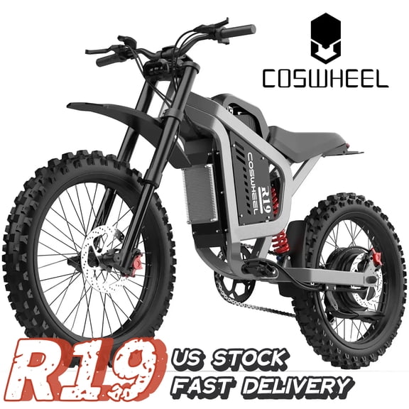 6000W(Peak) COSWHEEL R19 Ebike for Teens Adults,72V40AH AH 50MPH Electric Dirt Bike with 19"Motorcycle Tire,Dual Hydraulic Brake Mountain Off-Road Dirtbike for Ages