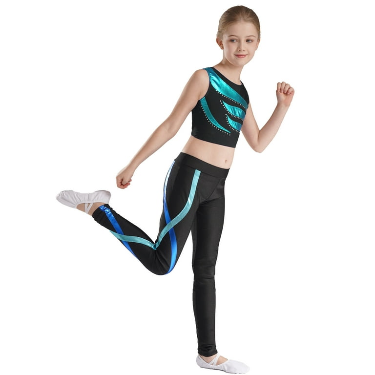 inhzoy Kids Girls Sleeveless Sports Bra Crop Top with Athletic Leggings Walmart