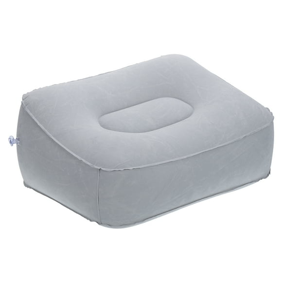 Uxcell Travel Foot Rest Pillow, Inflatable Foot Rest Cushion for Airplane Office, Gray