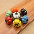 thumbnail image 2 of Manija de cerámica colorida con forma de calabaza para muebles, manija para puerta de gabinete, manija simple estilo pastoral con dibujos animados para cajón de gabinete, 2 of 5