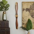 thumbnail image 2 of DecMode Brown Metal 2 Blade Airplane Propeller Wall Decor with Aviation Detailing, 2 of 12