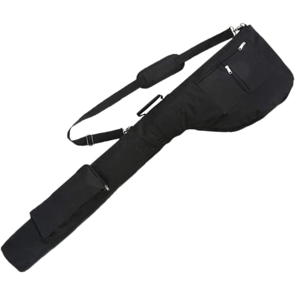 Padded Lightweight Sunday Golf Bag, Foldable Golf Club Travel Carry Case with Accessory Pockets, Black