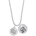 thumbnail image 1 of Delight Jewelry Silvertone I Love You to the Moon and Back Silvertone Script Initial Disc - B - Charm Necklace, 20"+3", 1 of 4