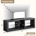 thumbnail image 6 of THAILE Black TV Stands for Living Room, Entertainment Center for TVs up to 75" with Glass Shelves & Carbon Fiber Finish, 6 of 8
