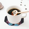 thumbnail image 5 of KLL Drink Coasters Set Octagon of 4,PU Leather Absorbent Coasters Set Decorative Coffee Cup Coasters Housewarming Gift for Home Decor-Artistic Moon Valley Wolf, 5 of 5
