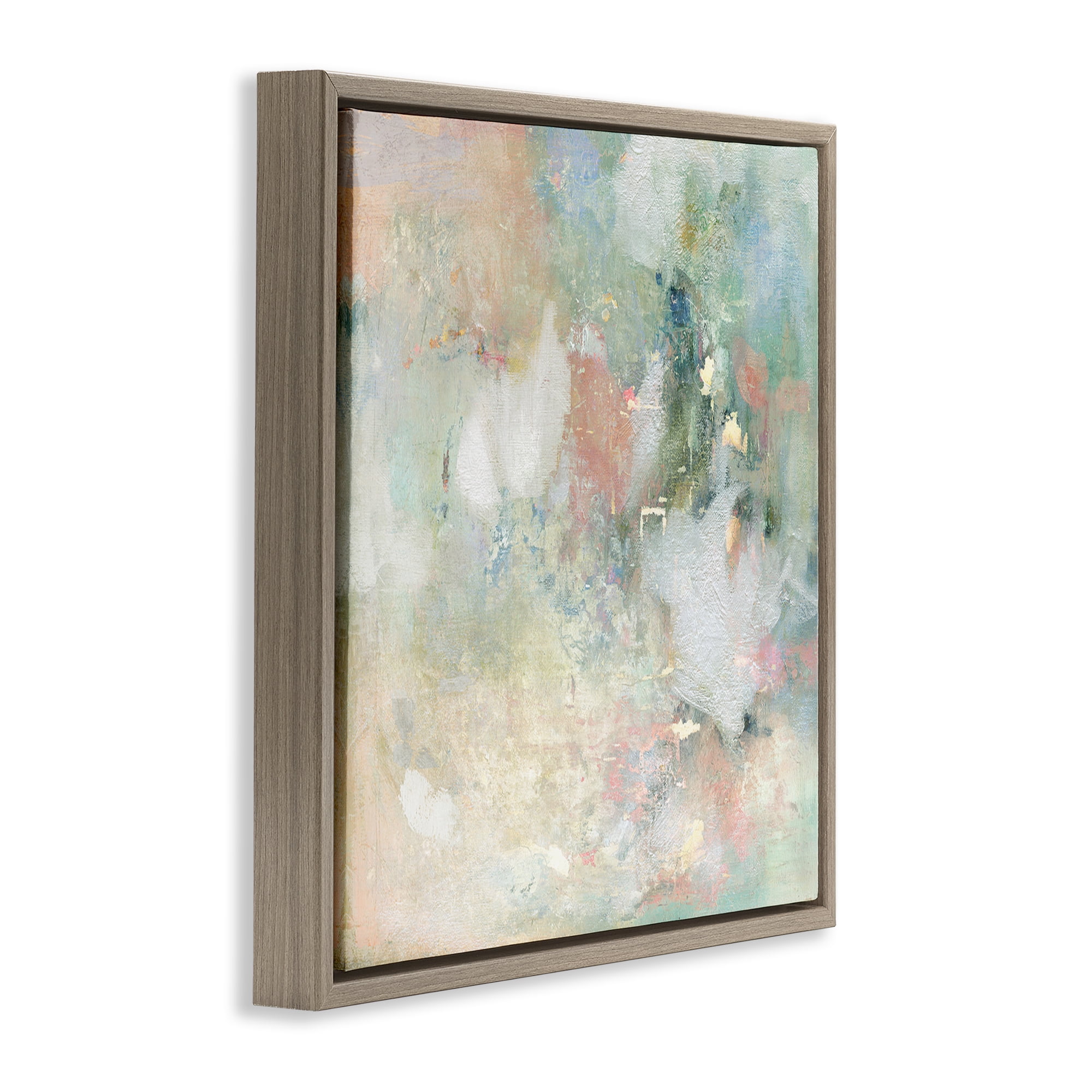 Stupell Industries Serene Pastel Brushstroke Harmony Brown Framed Floater Canvas Wall Art, design by Carol Robinson