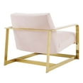 thumbnail image 6 of Accent Chair, Velvet, Metal Steel, Gold Pink, Modern Contemporary Urban Design, Living Lounge Room Hotel Lobby Hospitality, 6 of 8