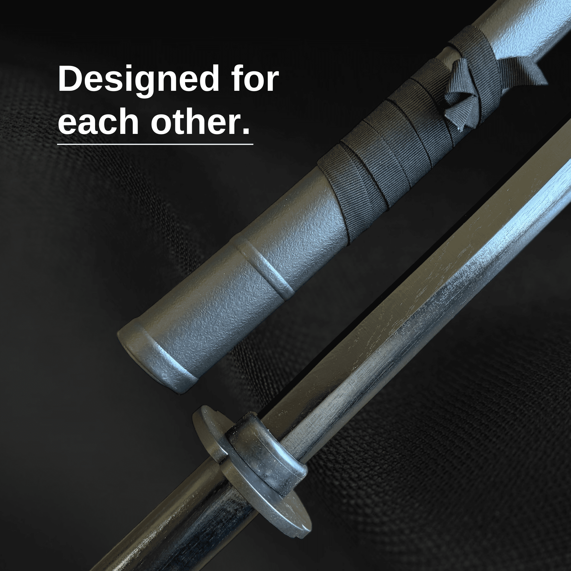 E-BOGU Samurai Training Stick 40" Comes with Saya Scabbard and Tsuba Handguard (Black)