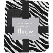 Plush Sherpa Throw, Zebra