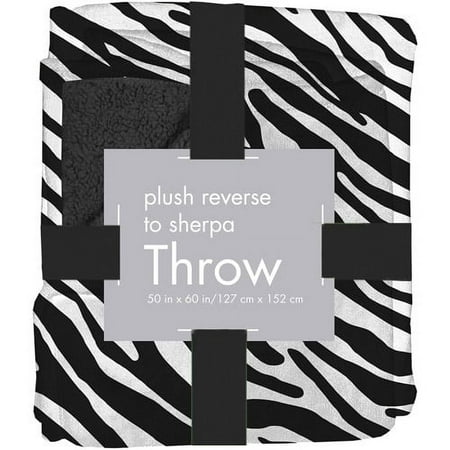 Plush Sherpa Throw, Zebra