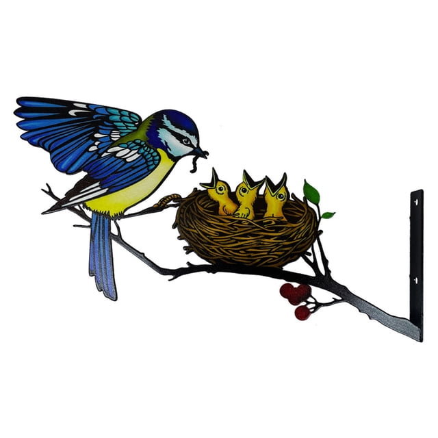 Metal Tree Insert Bird Hummingbird Iron Paint Courtyard Garden Fence Plug-in