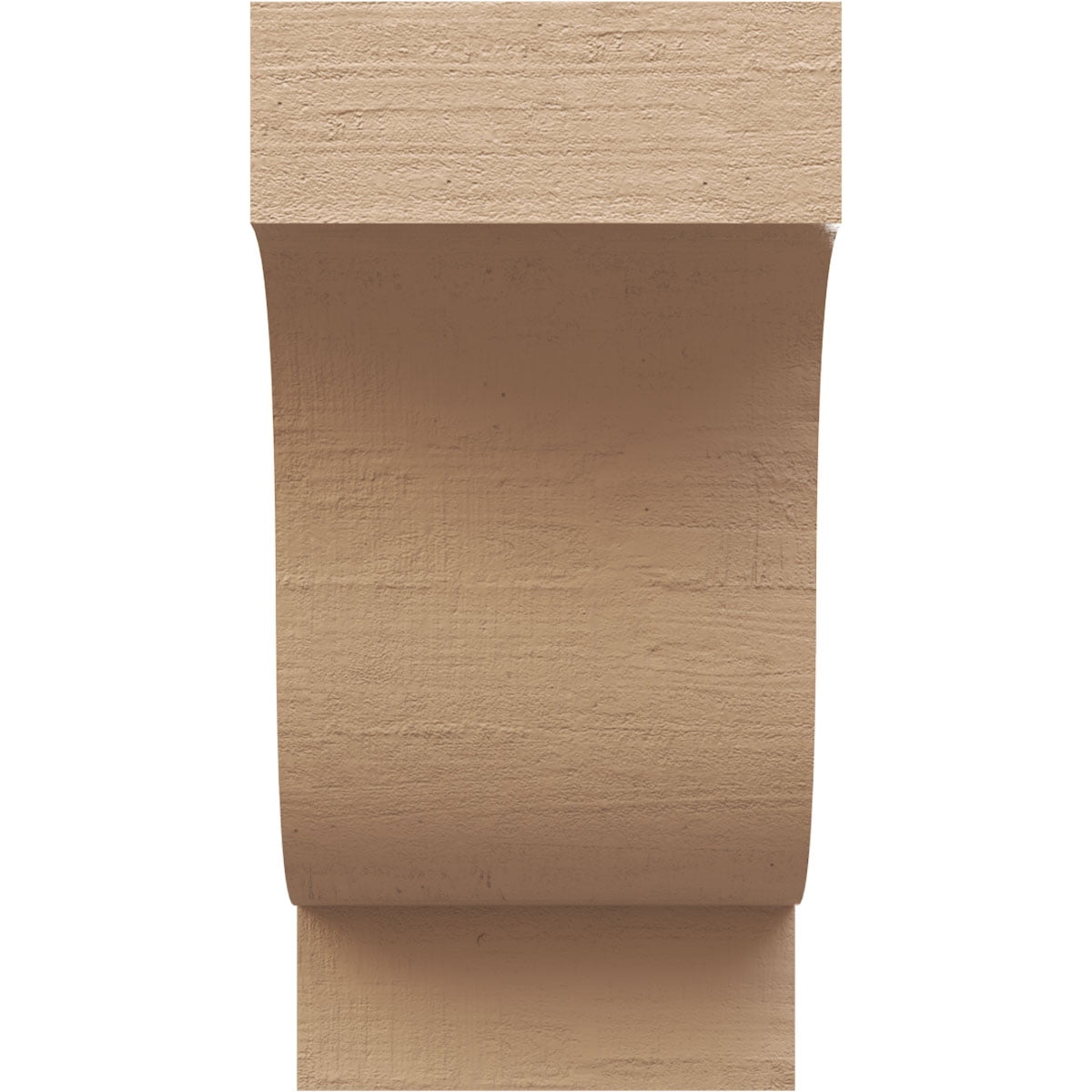 5"W x 5"D x 10"H Wide Newport Rough Cedar Woodgrain TimberThane Corbel, Primed Tan