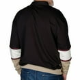 thumbnail image 2 of Classics by Palmland Horizontal Stripes Big and Tall Banded Bottom Shirt Taupe, 2 of 3