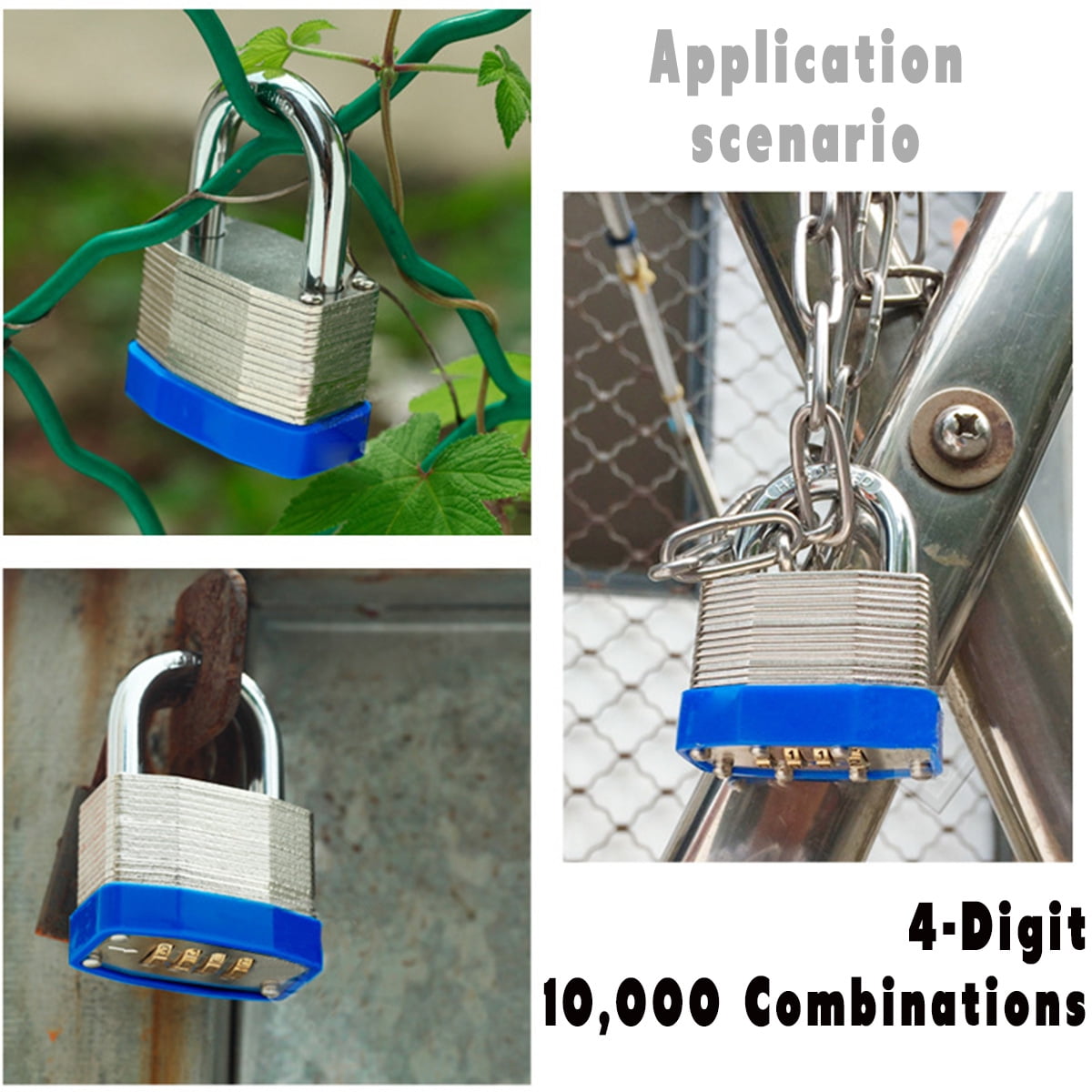 4 Digit Combination Password Padlock Security Waterproof 