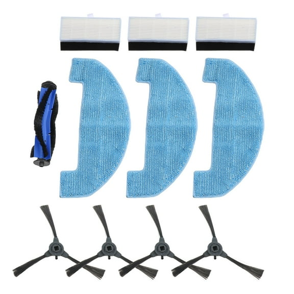 Loorow At800 Robot Vacuum Replacement Parts Kit - Main Brush, Side Brushes, Filters, Mop Pads for 3-In-1 Vacuum Cleaner Accessories