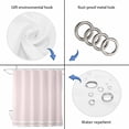 thumbnail image 5 of Farmhouse Pink White Striped Waterproof Fabric Shower Curtain,Modern Stripes Waterproof Fabric Shower Curtain for Bathroom Curtains Bathtubs Hotel Washable Shower Curtains with 12 Hooks Small 36x72in, 5 of 8