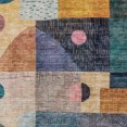 thumbnail image 5 of HomeRoots 604408 3 x 5 ft. Green, Purple & Blue Geometric Washable Indoor & Outdoor Rectangle Area Rug, 5 of 5