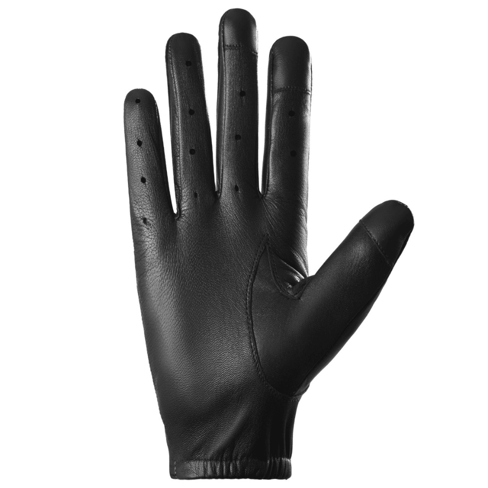Genuine Leather Driving Gloves/ Motorbike/ Motorcycle Touchscreen Full Finger Unlined Gloves for men (Black, Large)