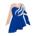 thumbnail image 5 of Niños Niñas patinaje artístico Ballet tutú vestido de baile de salón escote redondo brillante Rhinestone gimnasia Ballet leotardos disfraz, 5 of 5