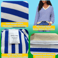 thumbnail image 4 of Women Striped Sweatshirts Long Sleeve Oversized Pullover Tops V Neck Fall Casual Loose Sweater, 4 of 5