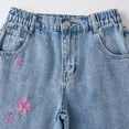 thumbnail image 6 of XXWXYD Tween Girls Wide Leg Baggy Flora𝗅 Embroidery Jeans Elastic Waist Boy𝖿riend 𝖸𝟤𝖪 Streetwear Denim Pants Casual Loose Fit Trousers 8-14 Years, 6 of 9