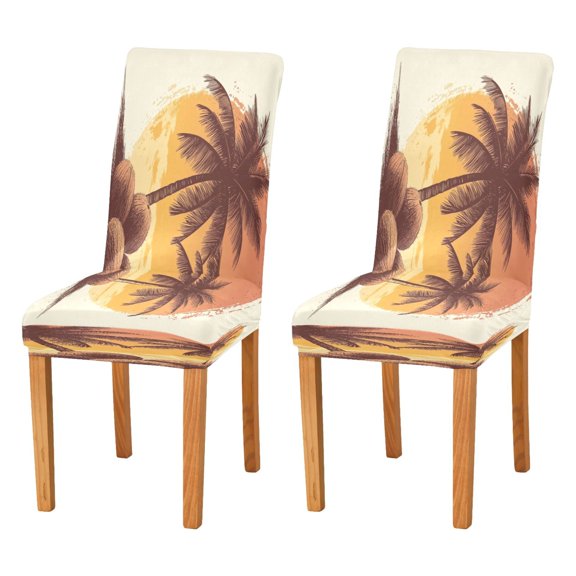 BZSMCE Chairs Slipcovers Dining Chair Covers Vintage Sunset Creative Pattern