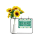 thumbnail image 1 of Colinas Verdes Mexico totems antigua civilización dibujo Tarjeta de bendición de jarrón de girasol artificial, 1 of 3