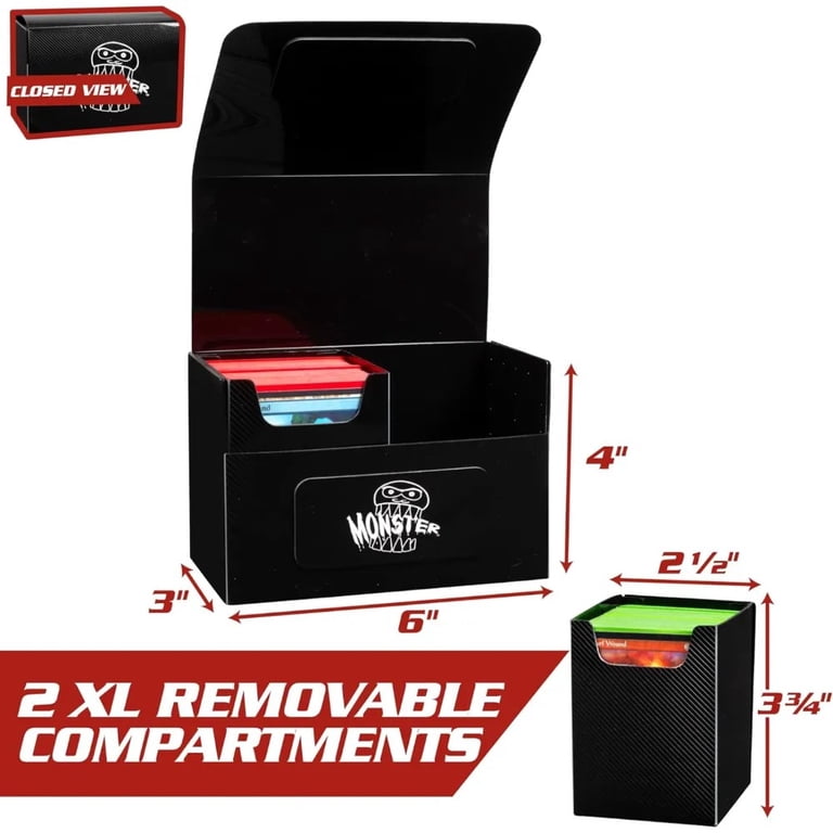 Monster Protectors XL Magnetic Double Deck Box - White, Holds 200