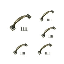 Antique copper 4 "Bow Handle 5 Fitted with Screws,4 Inch Center to Center Drawer Pull - Handles Set with Vintage Cabinet Pulls, Door Pull Handle for Garage, Shed, Gate Handles - 5Pcs